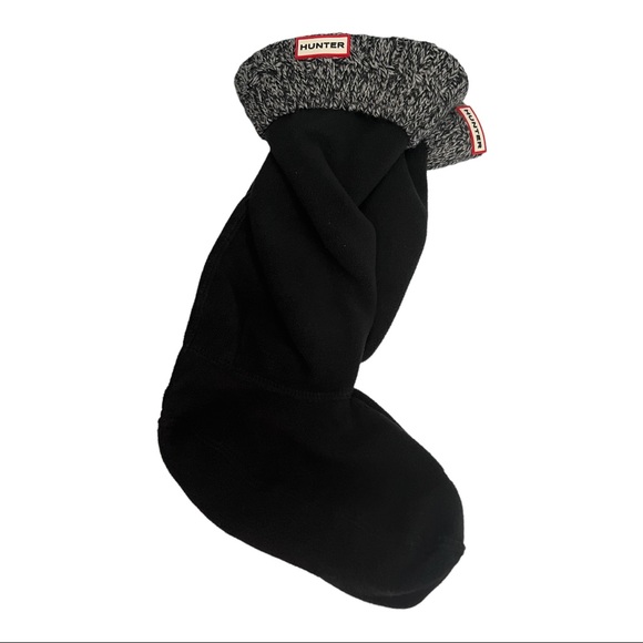 Hunter 6 Stitch Cable Boot Sock Women's Crew Cut Socks Black/Grey Size M (5-7) F - Picture 1 of 3